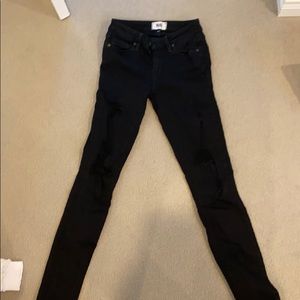 Ripped paige black skinny jeans